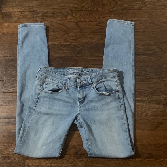 American Eagle Outfitters Denim - American Eagle Stretch Skinny paint dots Jeans Sz8